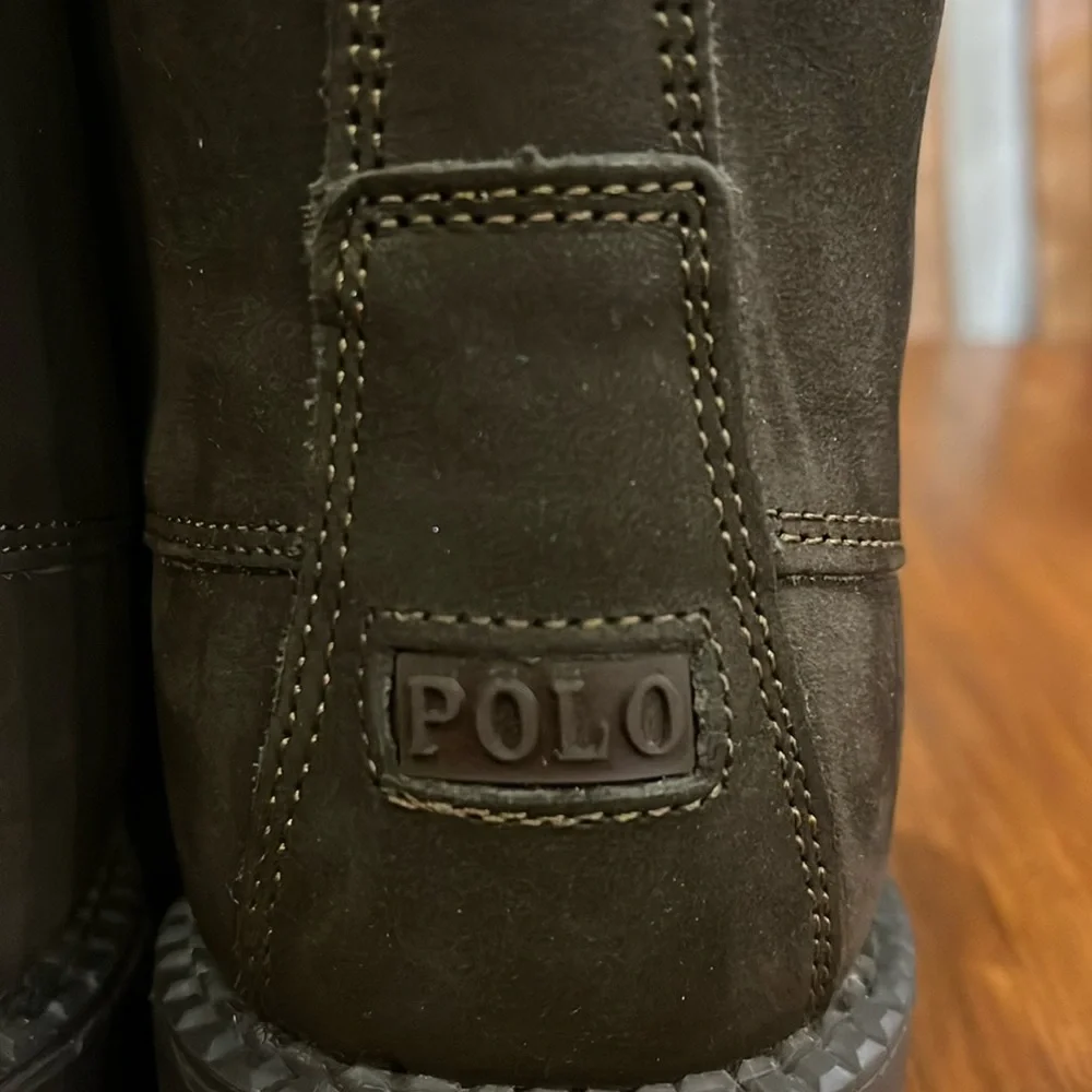 Polo Ralph Lauren Ranger Hi USA flag Sweater Bear Boots new Youth Boys Size 5.5
